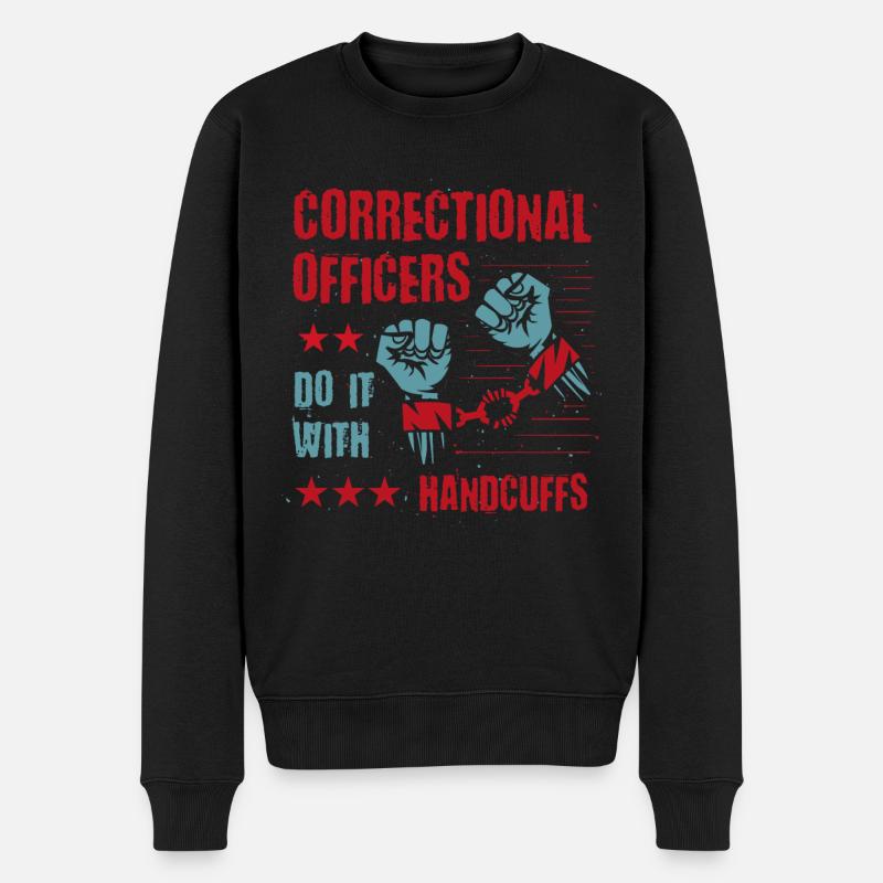 Correctional Officers Do It With Handcuffs - Männer Premium Bio Pullover - Schwarz