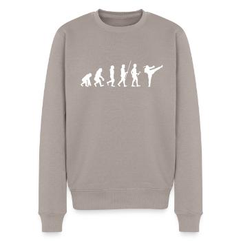 MMA Muay Thai Boxen Kickboxen Kampfsport Evolution - Männer Premium Bio Pullover - Taupe - Vorne - Nico (187cm)