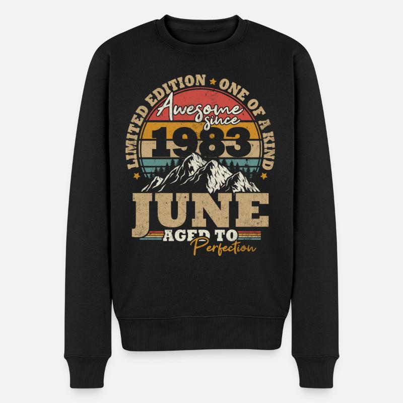Juin 1983 Vintage Cadeau D’anniversaire 40 ans - Pull Premium bio Homme - noir