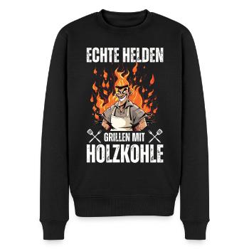Grillmeister BBQ Barbecue Grill Chef Holzkohle - Männer Premium Bio Pullover - Schwarz - Vorne - Nico (187cm)