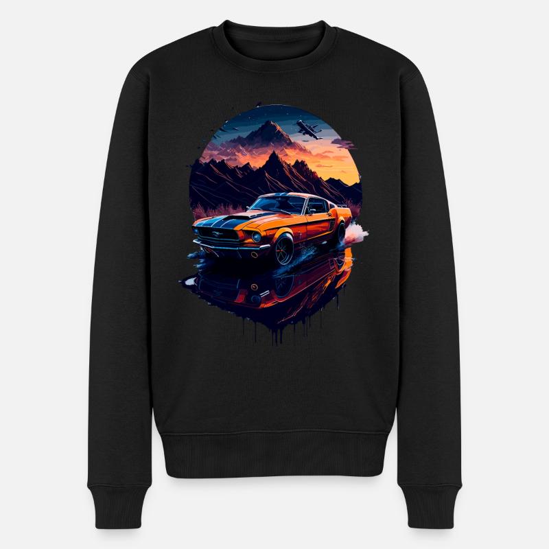 Voiture de sport classique - Pull Premium bio Homme - noir