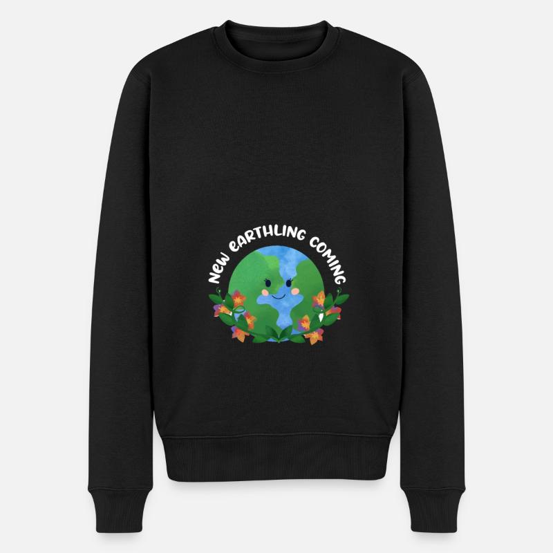 New Earthling Coming - Baby Ankündigung - Männer Premium Bio Pullover - Schwarz