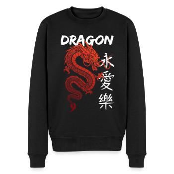 Dragon - Männer Premium Bio Pullover - Schwarz - Vorne - Nico (187cm)