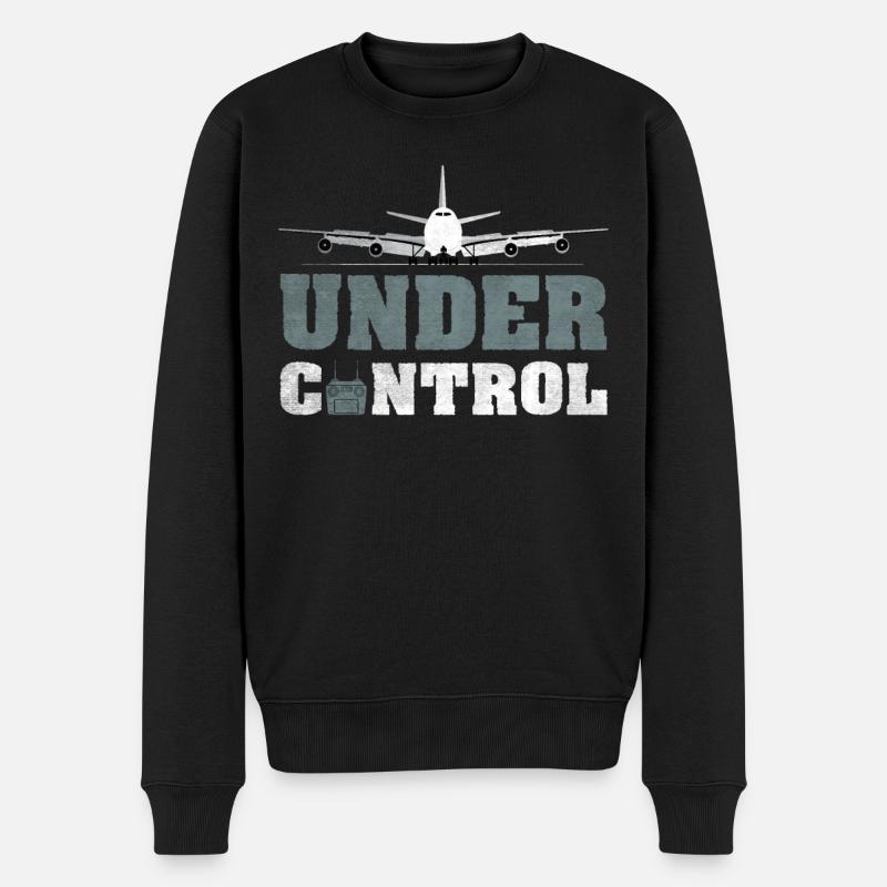 Under Control Model Flugzeug - Männer Premium Bio Pullover - Schwarz
