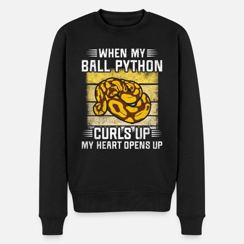 I Love My Banana Ball Python King Python - Men's Premium Organic Jumper - black