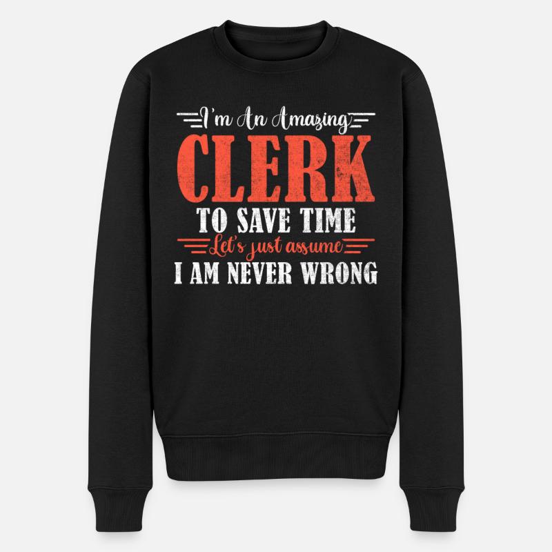 Awesome Clerk - Männer Premium Bio Pullover - Schwarz