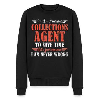 Awesome Collections Agent - Männer Premium Bio Pullover - Schwarz - Vorne - Nico (187cm)
