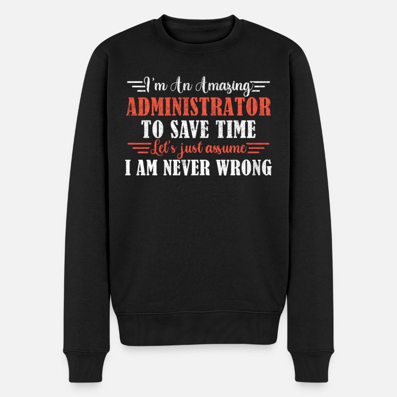 Awesome Administrator - Männer Premium Bio Pullover - Schwarz