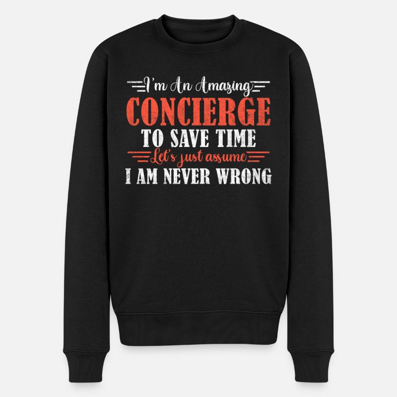 Concierge génial - Pull Premium bio Homme - noir