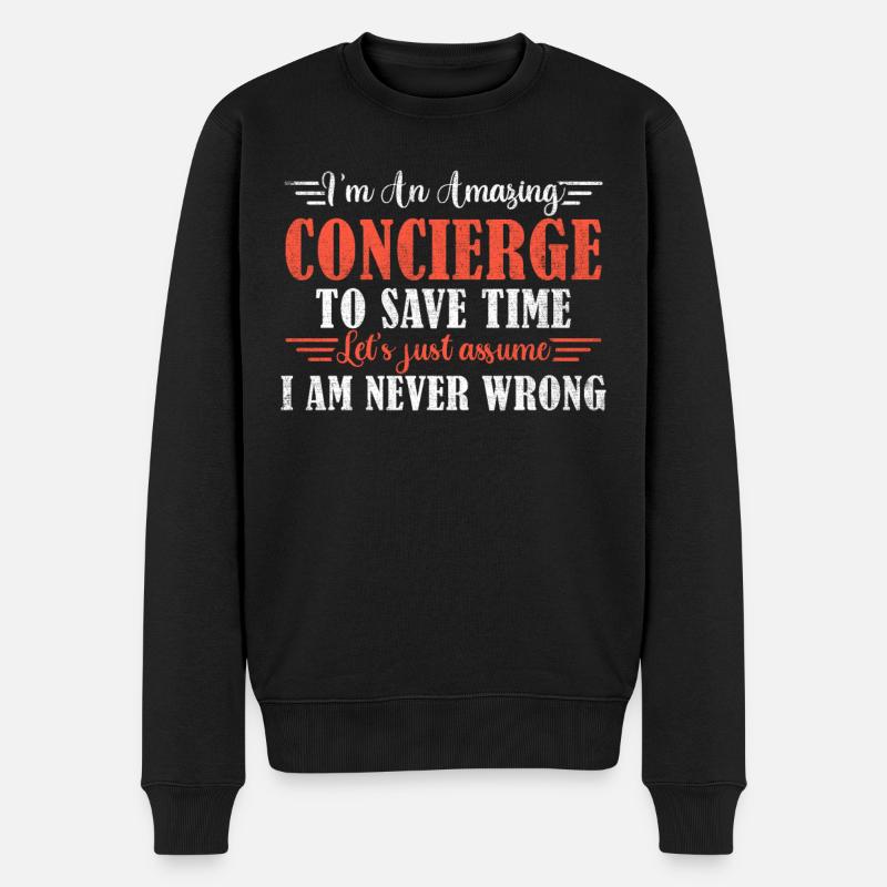Concierge génial - Pull Premium bio Homme - noir