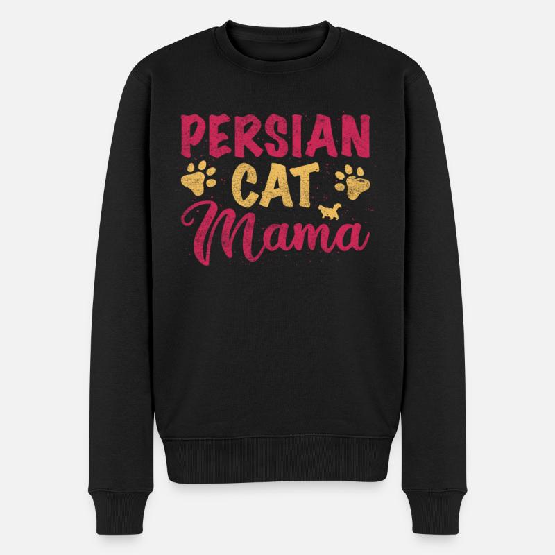 Persian Cat Mom - Männer Premium Bio Pullover - Schwarz