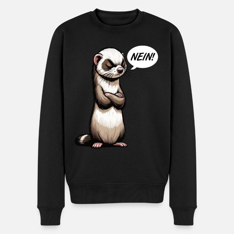 Nein Frettchen Frettchenhalter Frettchenbesitzer - Männer Premium Bio Pullover - Schwarz