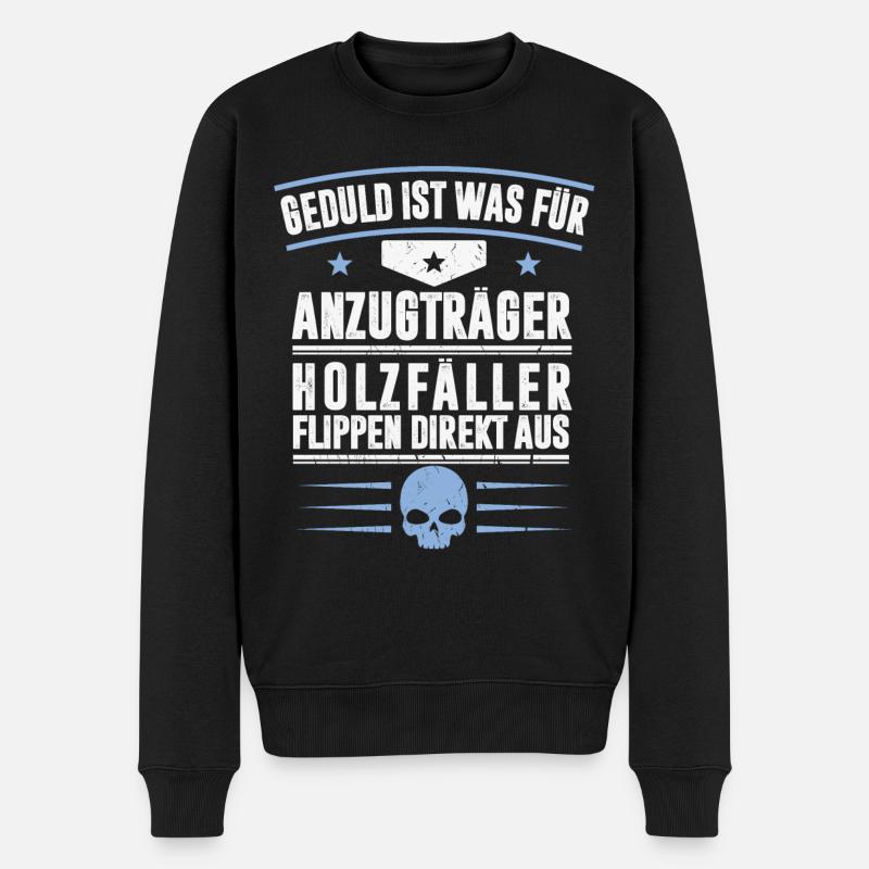 HOLZFÄLLER - Männer Premium Bio Pullover - Schwarz