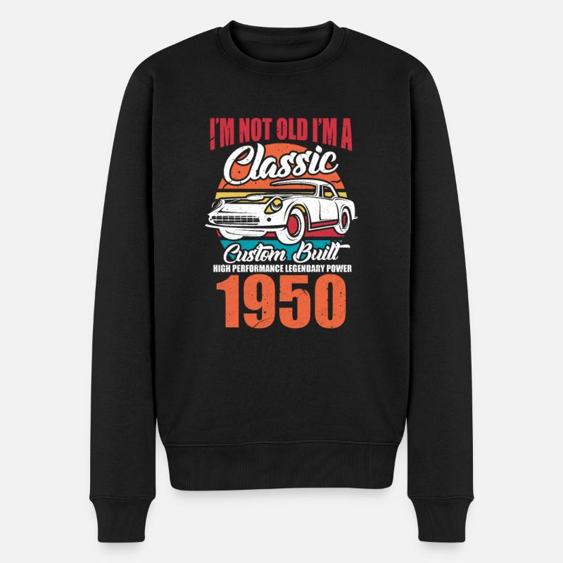 1950 Classic Car - Männer Premium Bio Pullover - Schwarz