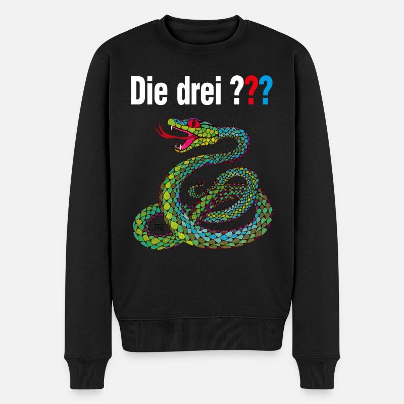 Die Drei ??? und die singende Schlange - Männer Premium Bio Pullover - Schwarz