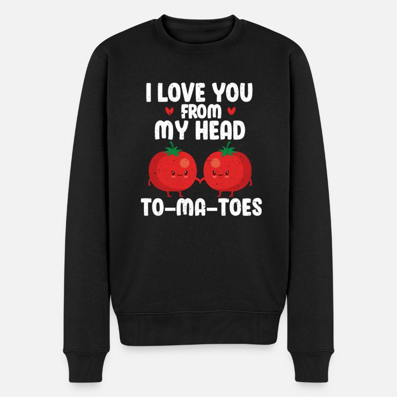Liebe Tomate - Männer Premium Bio Pullover - Schwarz