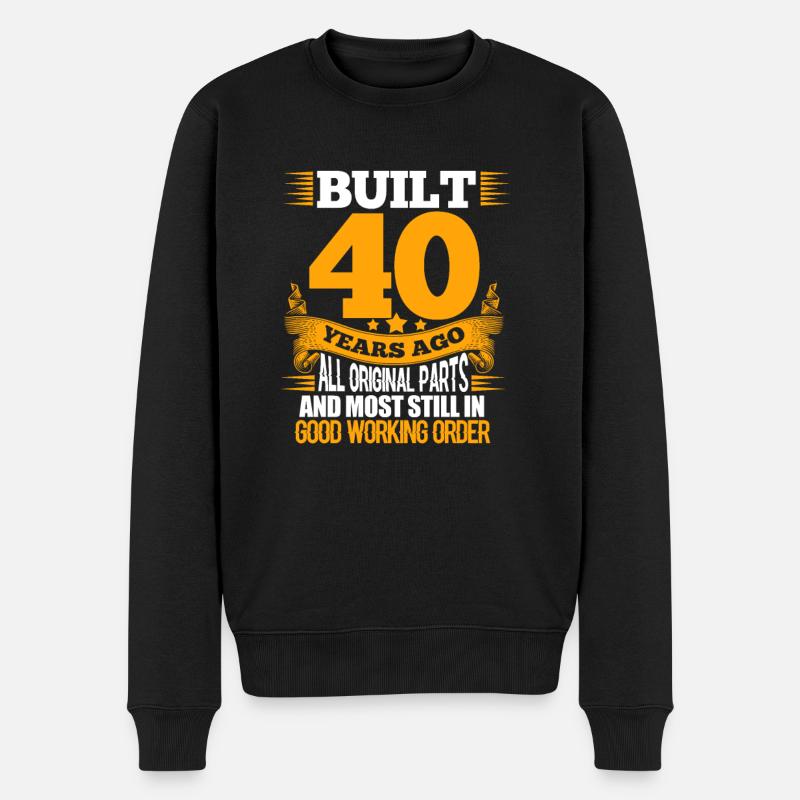 40. Geburtstag - Männer Premium Bio Pullover - Schwarz