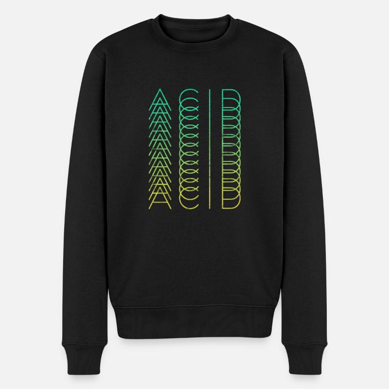 Techno Rave Acid House Electro Festival Geschenk - Männer Premium Bio Pullover - Schwarz