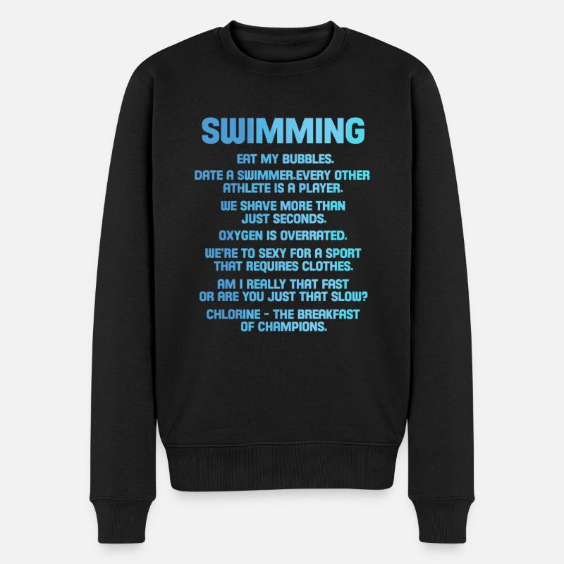 Schwimmen - Männer Premium Bio Pullover - Schwarz