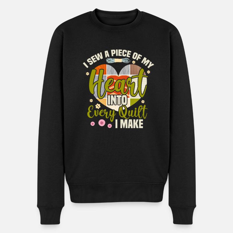 Nähen - Männer Premium Bio Pullover - Schwarz