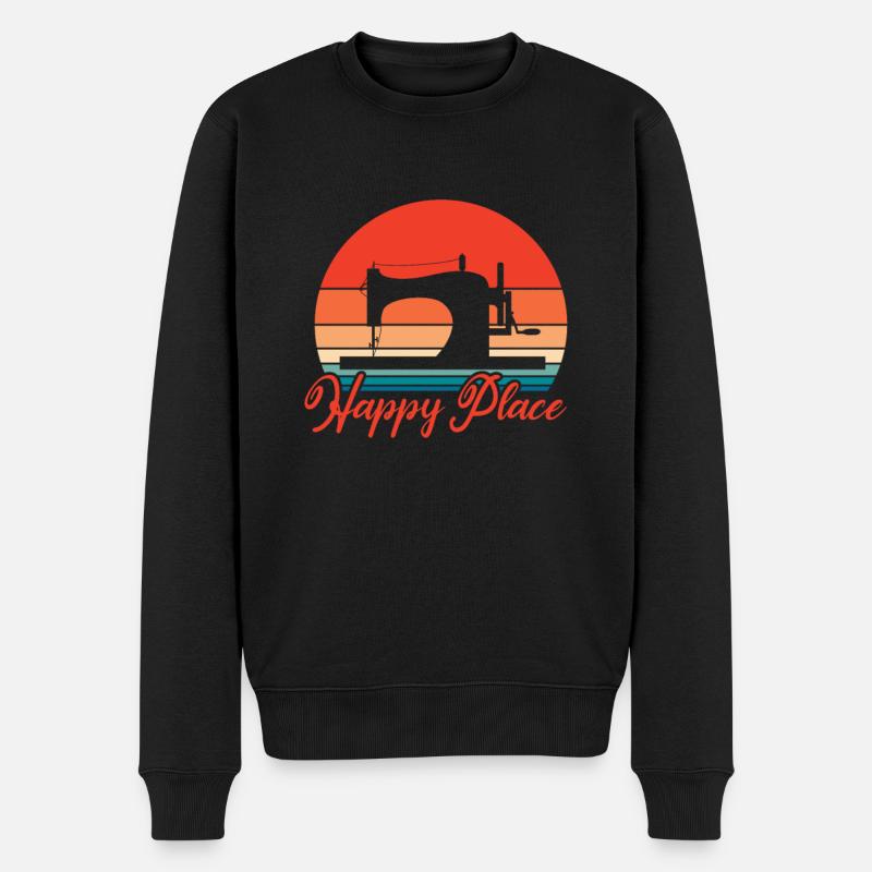 Nähen Nähmaschine Schneider Näherin Geschenk - Männer Premium Bio Pullover - Schwarz