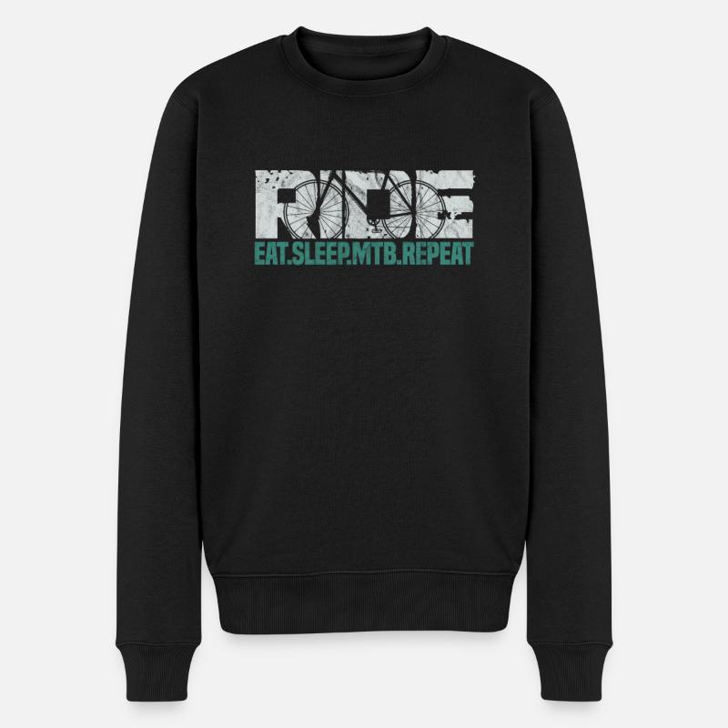 Mountainbike - Männer Premium Bio Pullover - Schwarz
