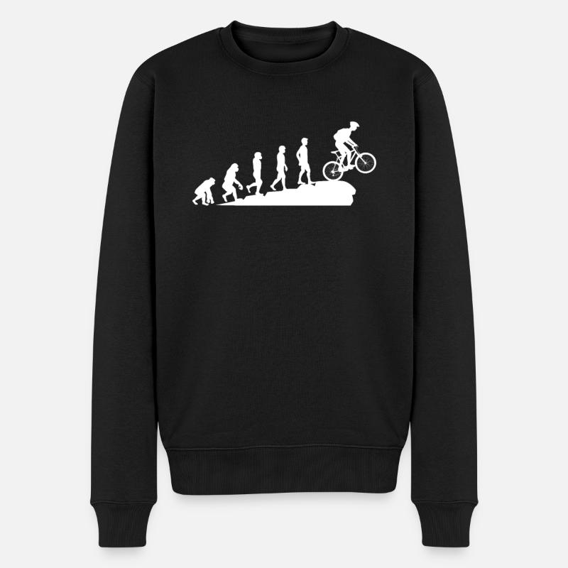 Mountainbike Evolution - Männer Premium Bio Pullover - Schwarz