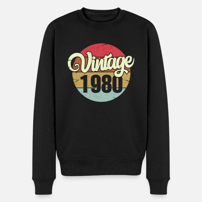 Vintage 1980 - Pull Premium bio Homme - noir