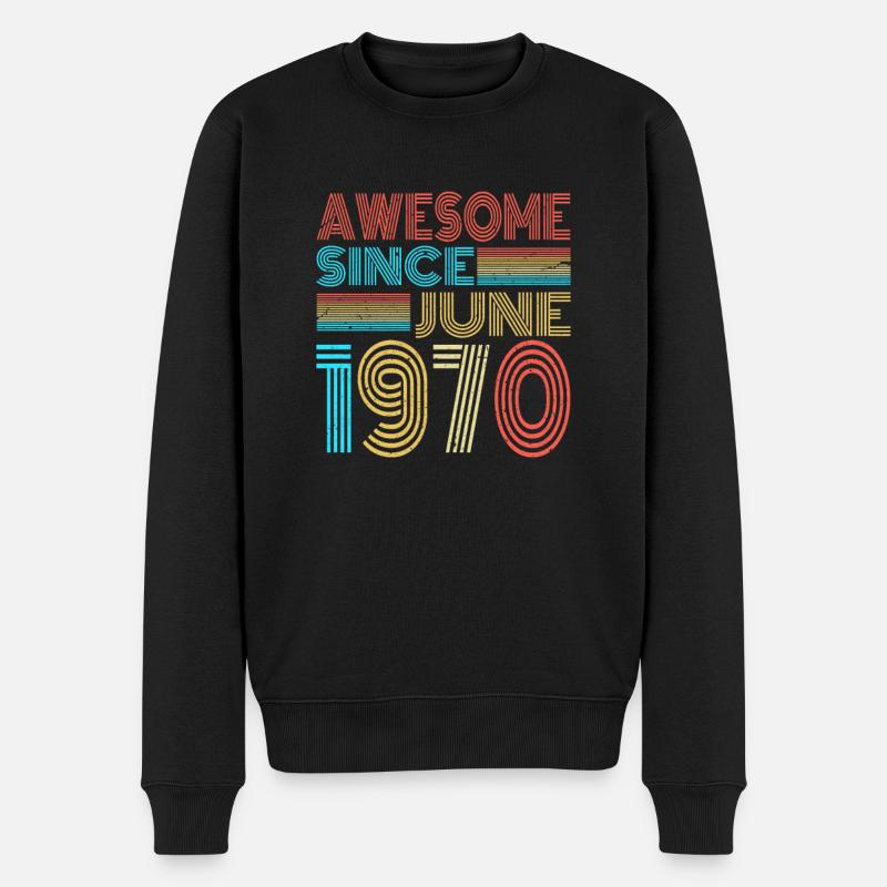 Juni 1970 - Männer Premium Bio Pullover - Schwarz