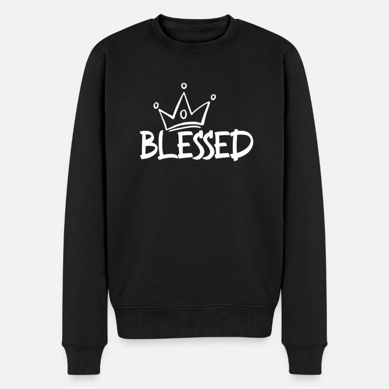 Christlich Jesus Gott Bibel Christus Geschenk - Männer Premium Bio Pullover - Schwarz