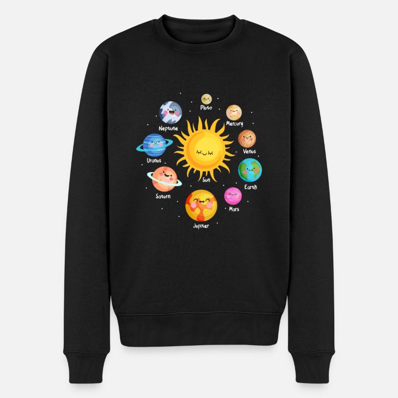 Astronomie Planeten - Männer Premium Bio Pullover - Schwarz