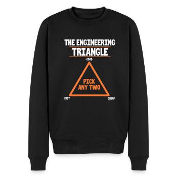 Ingenieur - Männer Premium Bio Pullover - Schwarz - Vorne - Nico (187cm)