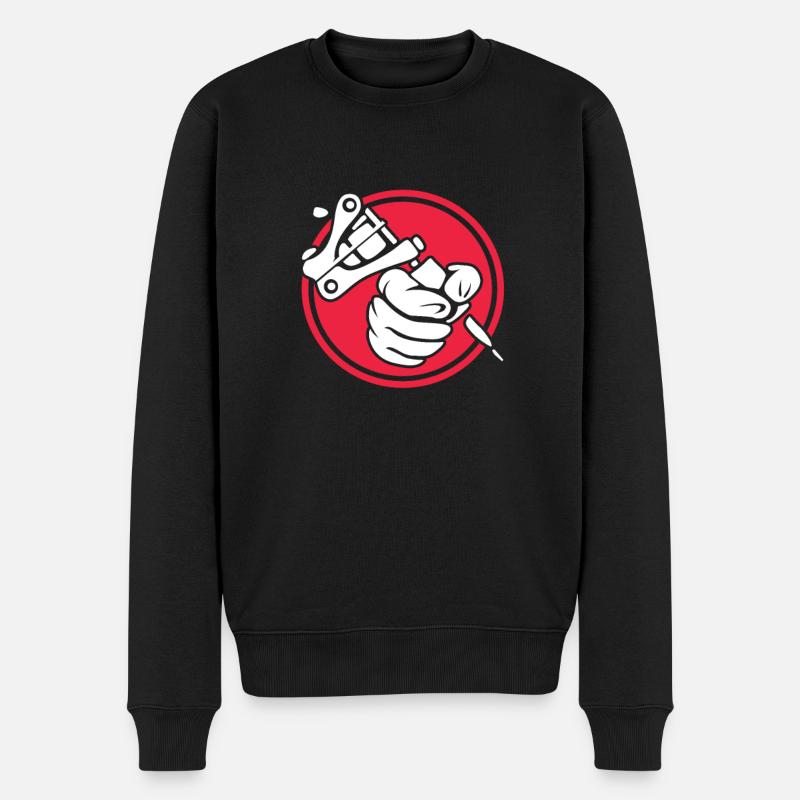 Tätowierer - Männer Premium Bio Pullover - Schwarz