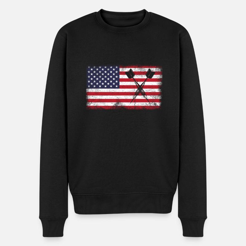 Dart USA - Männer Premium Bio Pullover - Schwarz