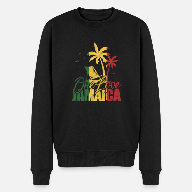 Jamaica - Männer Premium Bio Pullover - Schwarz