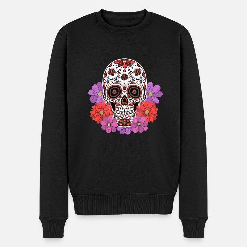 Dia De Los Muertos Totenkopf Mexiko Geschenk - Männer Premium Bio Pullover - Schwarz
