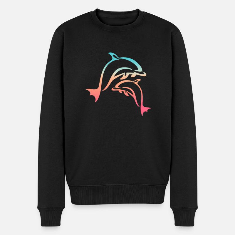 Delfin - Männer Premium Bio Pullover - Schwarz