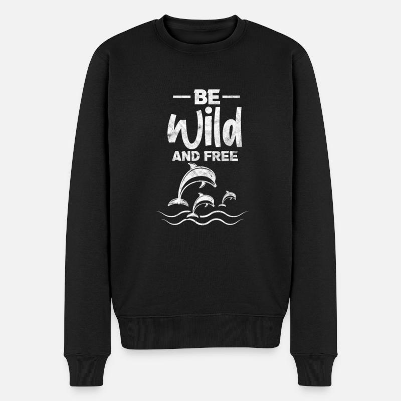 Delfin - Männer Premium Bio Pullover - Schwarz