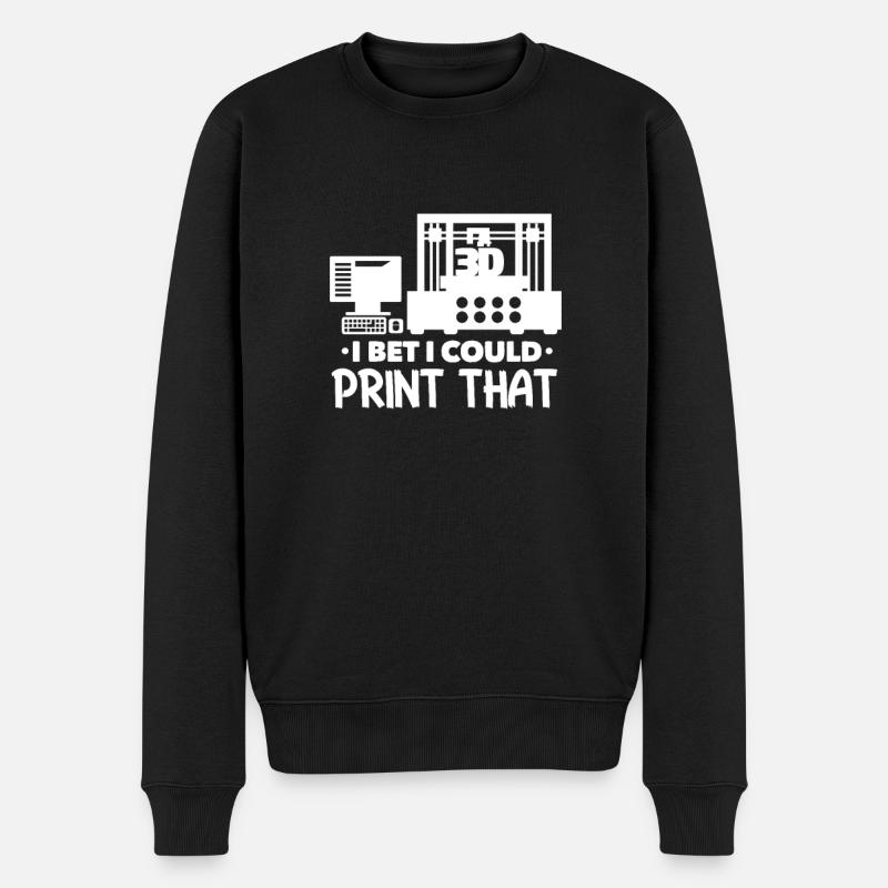 3d Drucker - Männer Premium Bio Pullover - Schwarz