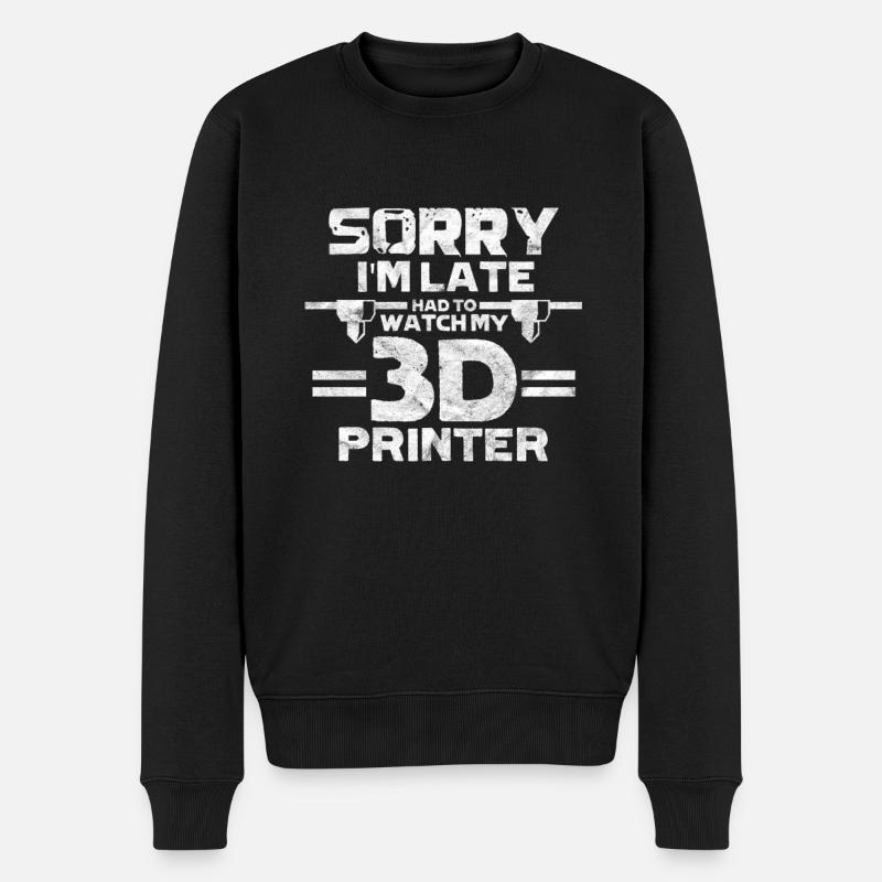 3d Drucker - Männer Premium Bio Pullover - Schwarz