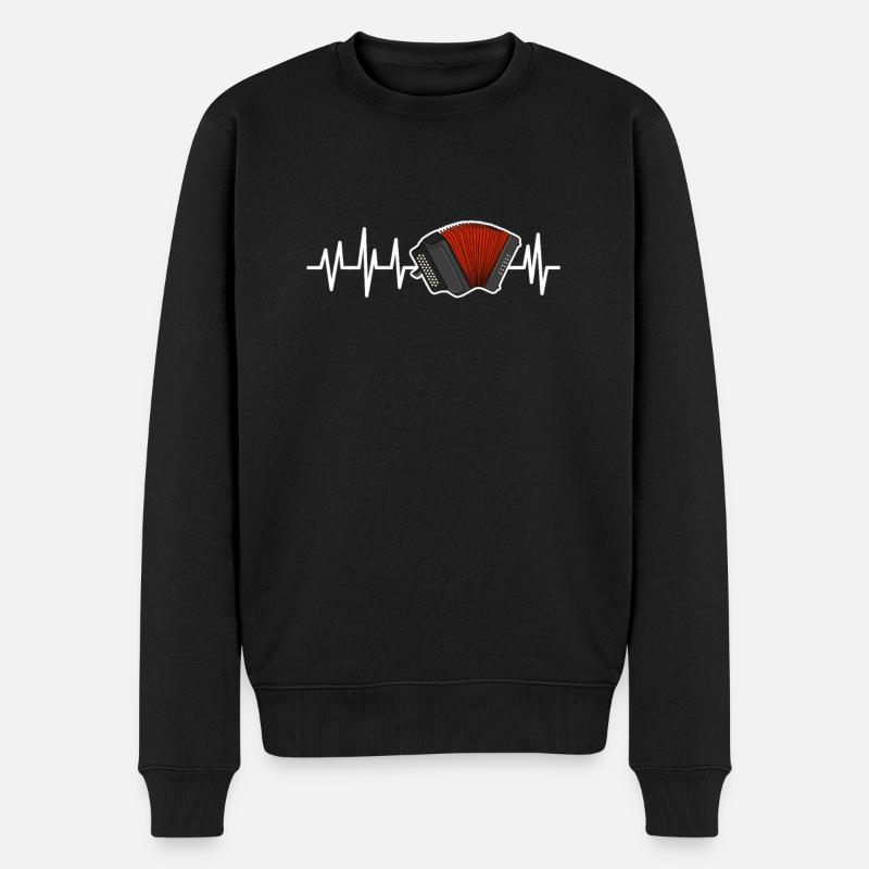 Akkordeon Herzschlag - Männer Premium Bio Pullover - Schwarz