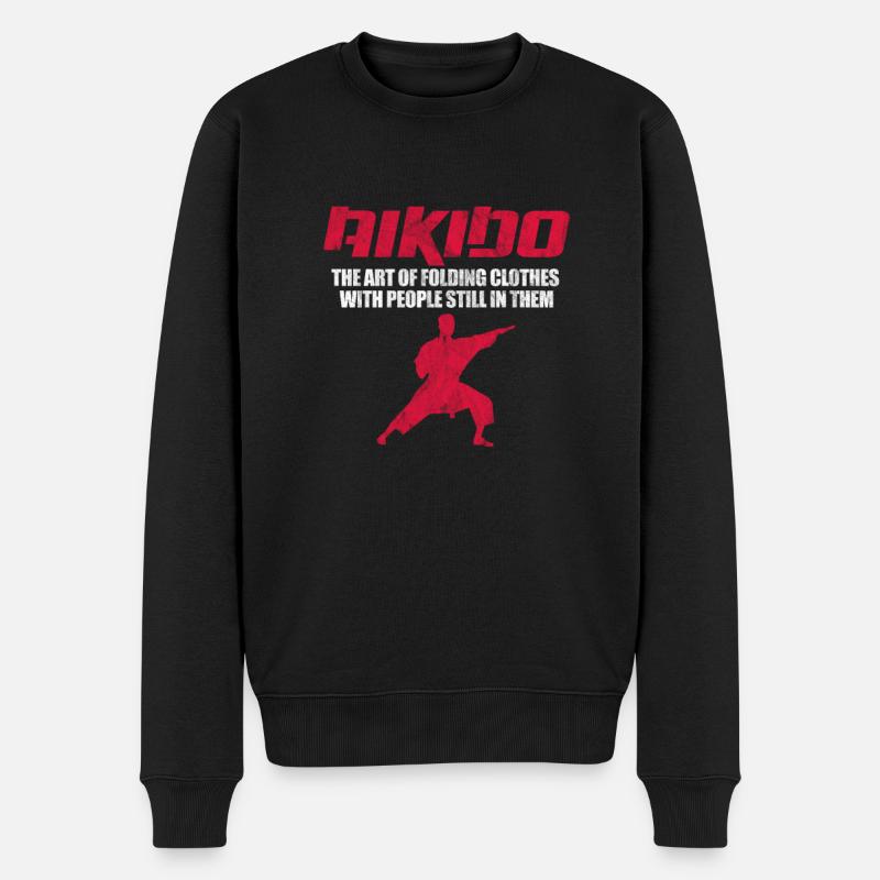 Aikido - Männer Premium Bio Pullover - Schwarz