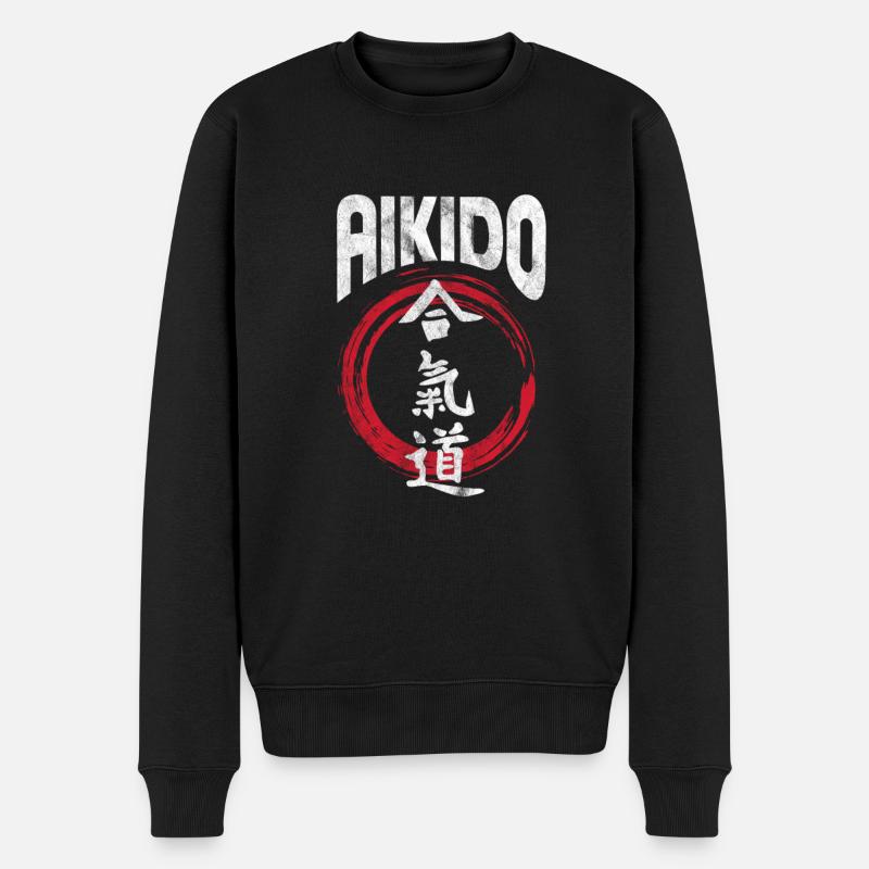Aikido - Männer Premium Bio Pullover - Schwarz