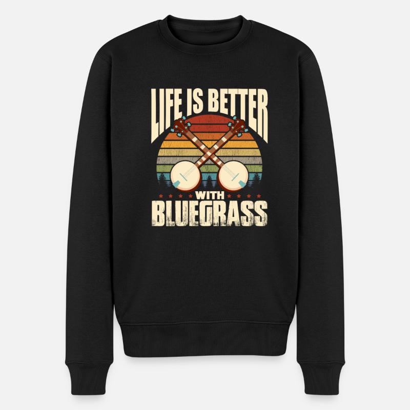 Bluegrass - Männer Premium Bio Pullover - Schwarz