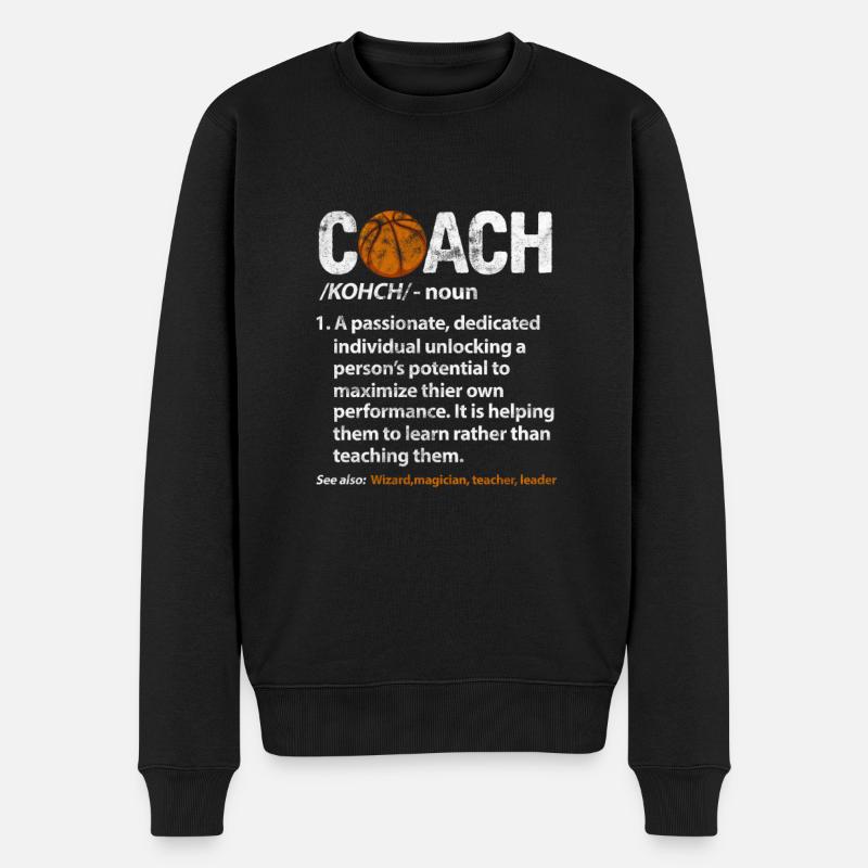 Basket-ball coach - Pull Premium bio Homme - noir
