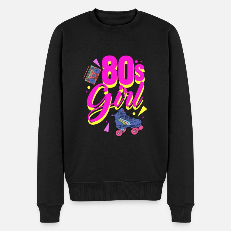 80er Jahre - Männer Premium Bio Pullover - Schwarz