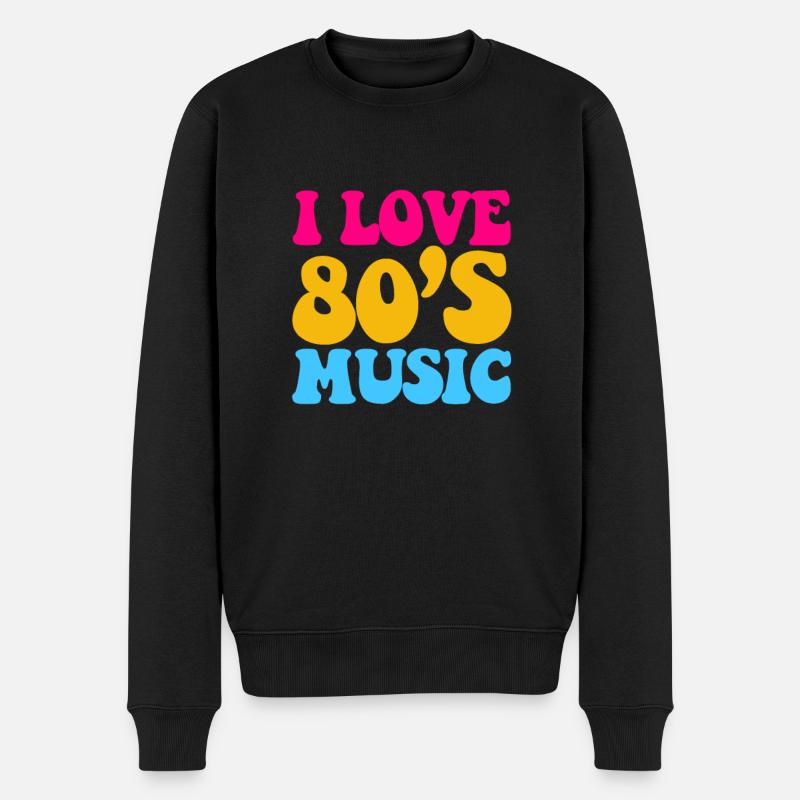 80er Jahre - Männer Premium Bio Pullover - Schwarz