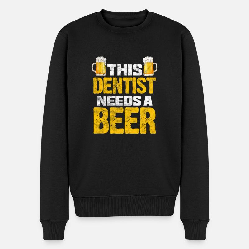 Zahnarzt Bier - Männer Premium Bio Pullover - Schwarz