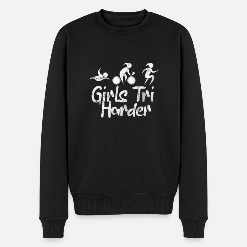 Triathlon Girls - Männer Premium Bio Pullover - Schwarz