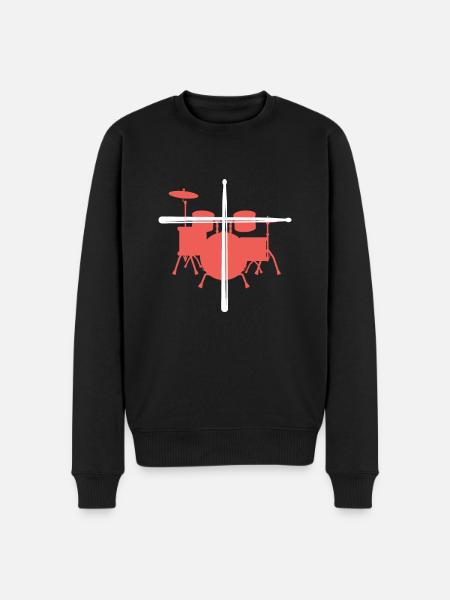 Drums Jesus Christ Drummer Gift - Men's Premium Organic Jumper - black